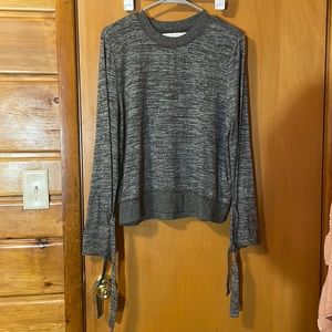 Grey Sweater with tie sleeves